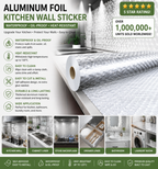 Aluminum Foil Kitchen Wall Sticker – Peel & Stick, Waterproof Oil-Proof Heat-Resistant up to 120°C |Self-Adhesive Contact Paper | Kitchen, Bathroom, Drawer Liner