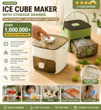 Upgraded Ice Cube Maker with Storage Drawer – 48 Cubes, Press-to-Dispense, Double-Layer, BPA-Free | Countertop Ice Tray for Summer Drinks