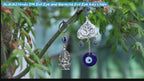 Hindu OM Evil Eye Car Hanging Ganesha Charms Set - Lord Ganesha Idol, Turkish Nazar Amulet, Car Mirror & Keychain Accessories