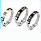 📢 50% OFF NOW! ⏰ Men's Stainless Steel Cross Bracelet – Durable, tarnish-resistant & perfect for daily wear or spiritual style ✝️