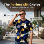👕 50% OFF NOW! 🔷 Men's 3D Geometric Print Crew Neck Shirt – Soft, breathable & eye-catching design – perfect for casual days, parties or streetwear 🎨
