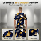 👕 50% OFF NOW! 🔷 Men's 3D Geometric Print Crew Neck Shirt – Soft, breathable & eye-catching design – perfect for casual days, parties or streetwear 🎨