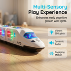 📢📢50% OFF !! ⏰ Electric Bullet Train Toy – Light-Up, Bump & Go, with Music 🎵