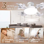 E27 Socket Ceiling Fan Light — 2-in-1 Silent LED Fan with Remote Control, 3 Wind Speeds & 3-Color Dimming